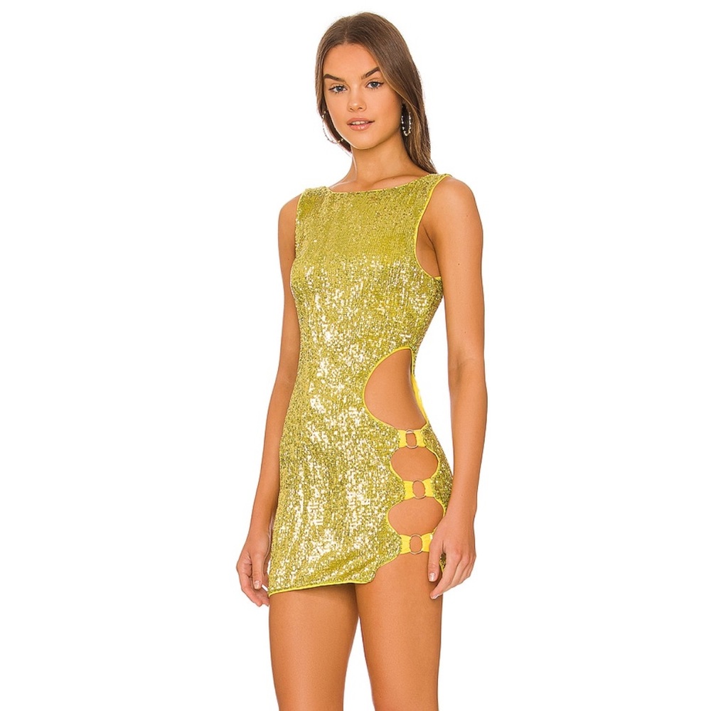 Camila Coelho, Alana Mini Dress in Lemonchello, size XS, perfect condition